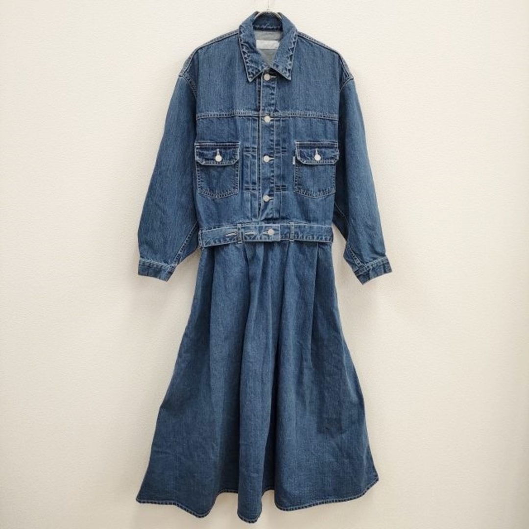 Graphpaper(グラフペーパー)のGraphpaper 新品 Belted Denim Dress GL201-60162B 定価59400円 サイズ0 ワンピース ブルー レディース グラフペーパー【中古】4-0325M♪ レディースのワンピース(ロングワンピース/マキシワンピース)の商品写真