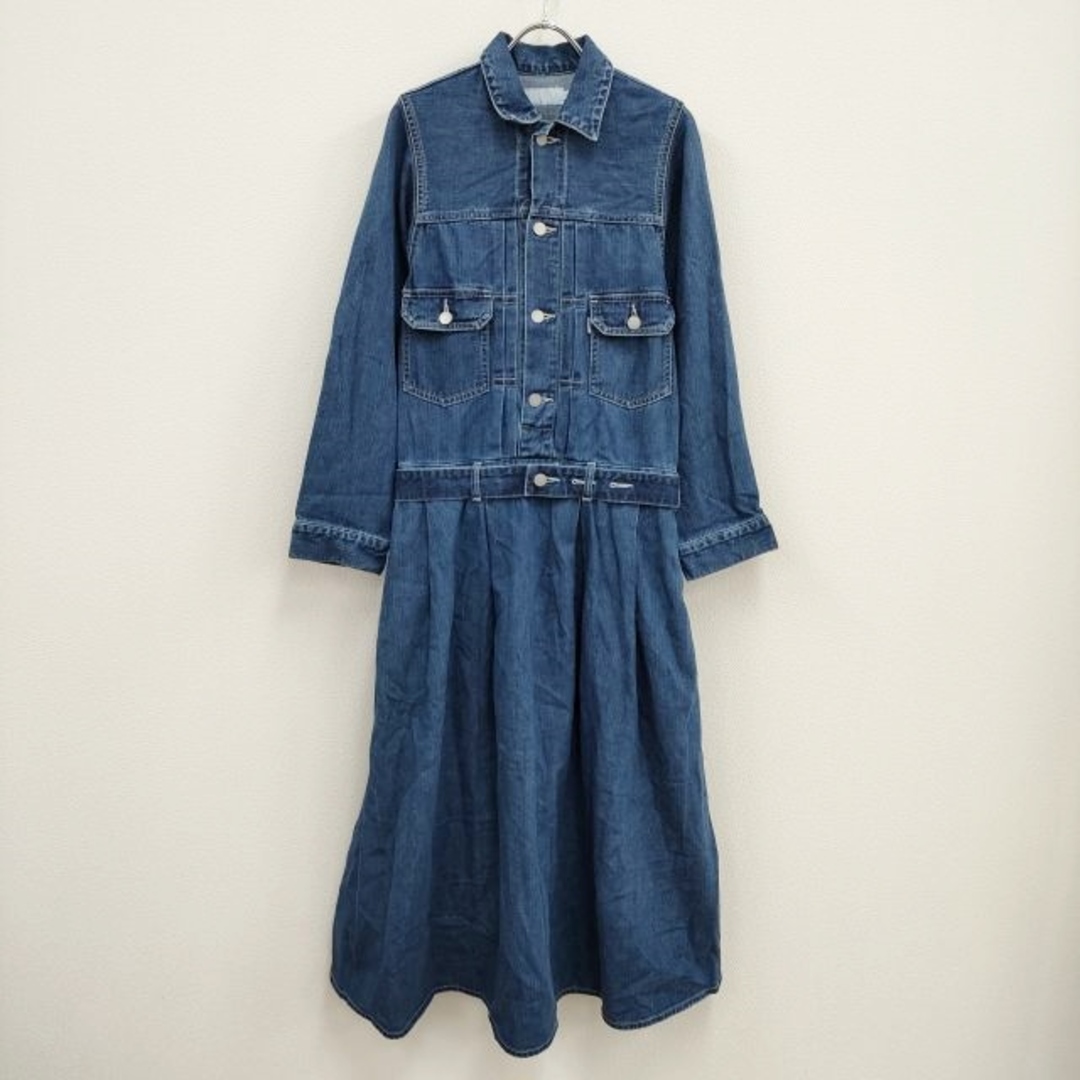 Graphpaper(グラフペーパー)のGraphpaper 新品 Belted Denim Dress GL203-60130B 定価59400円 サイズ00 ワンピース ブルー レディース グラフペーパー【中古】4-0325M♪ レディースのワンピース(ロングワンピース/マキシワンピース)の商品写真