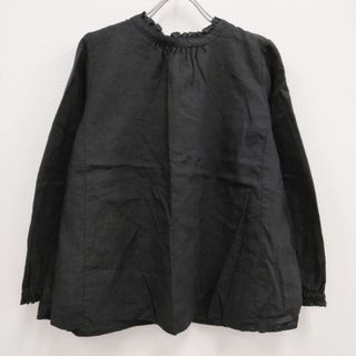 ネストローブ(nest Robe)のnest Robe 01175-1112 リネンスタンドフリルブラウス ブラウス シャツ ブラック レディース ネストローブ【中古】4-0325M♪(シャツ/ブラウス(長袖/七分))