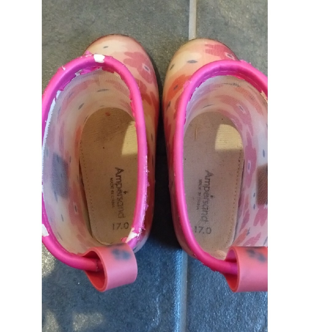 ampersand(アンパサンド)のアンパサンド　ピンク　長靴 キッズ/ベビー/マタニティのキッズ靴/シューズ(15cm~)(長靴/レインシューズ)の商品写真