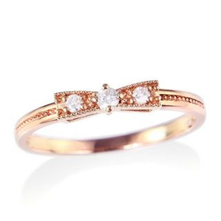 ジュエリーツツミ K10ピンクゴールドリング リボン ファッション 指輪(リング(指輪))