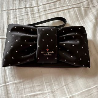 ケイトスペードニューヨーク(kate spade new york)のKate spade リボン型長財布・小物入れ　ブラック　新品未使用(ポーチ)