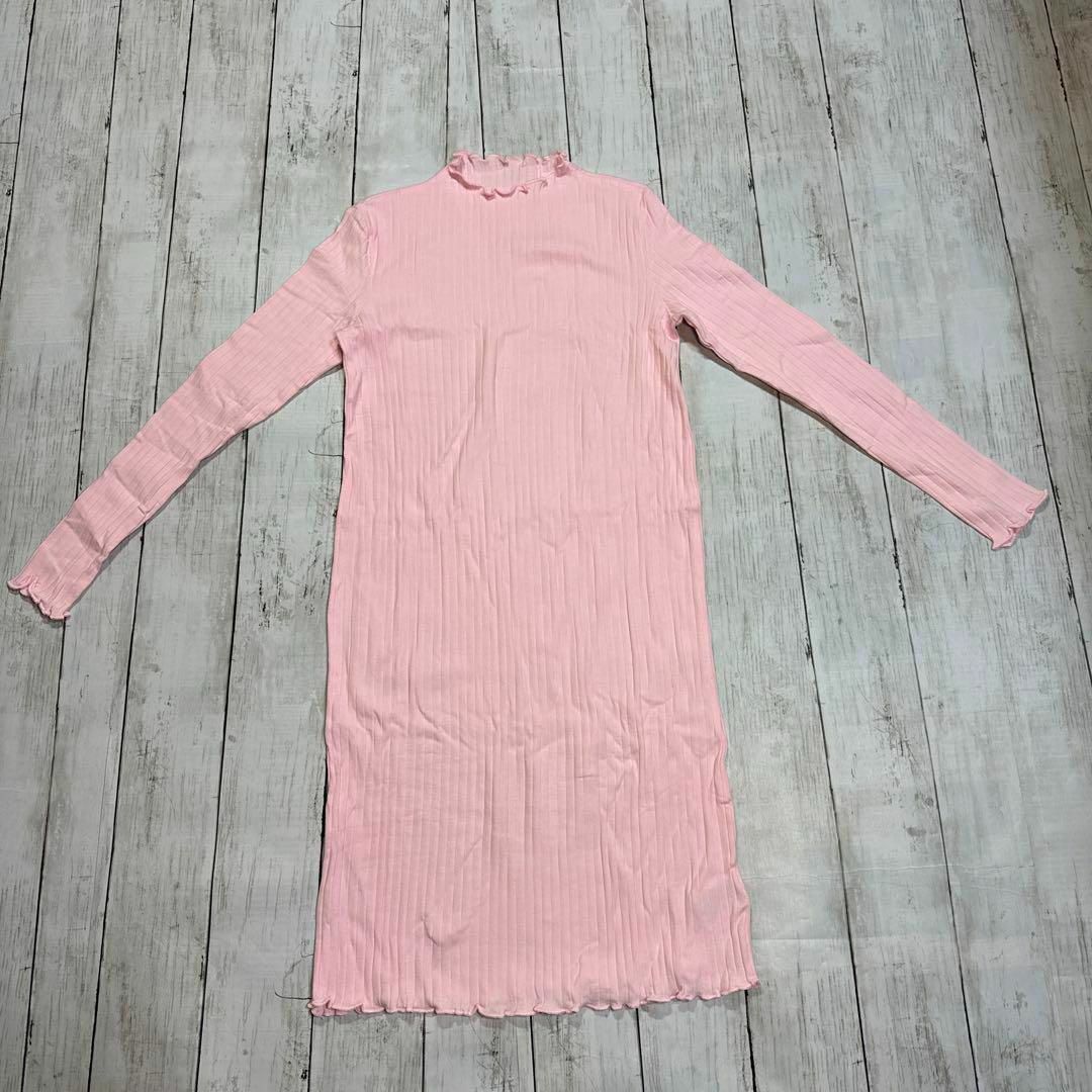 新品 memene メメネ 長袖 ワンピース シャツ 薄 ピンク  美品 綺麗 キッズ/ベビー/マタニティのキッズ服女の子用(90cm~)(ワンピース)の商品写真