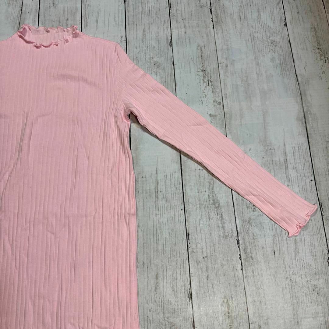 新品 memene メメネ 長袖 ワンピース シャツ 薄 ピンク  美品 綺麗 キッズ/ベビー/マタニティのキッズ服女の子用(90cm~)(ワンピース)の商品写真