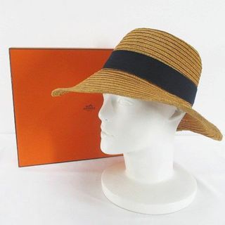 Hermes - HERMES 帽子 ハット ストローハット 麦わら帽子 58 茶系 ブラウン