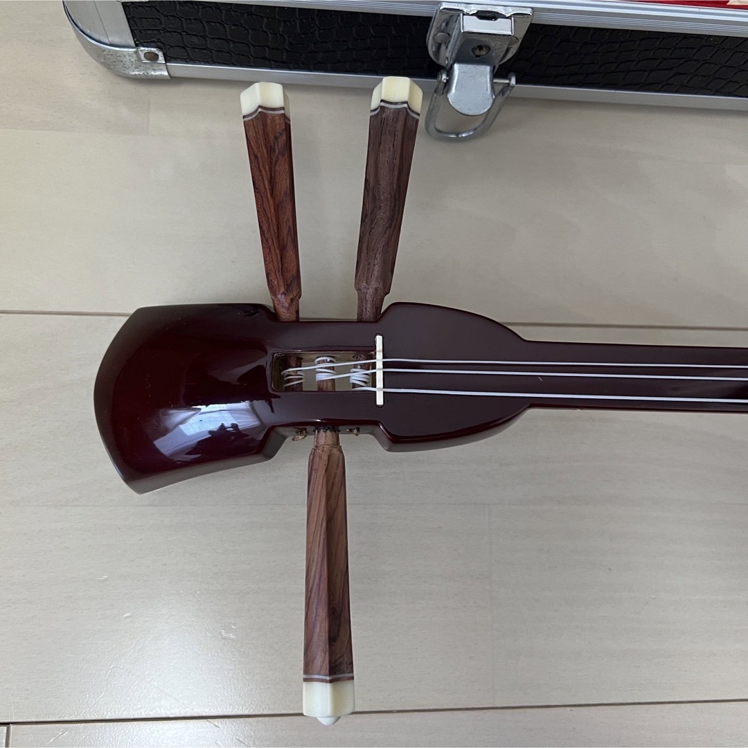 本皮 ハードケース 教本付き 沖縄三線 楽器の和楽器(三線)の商品写真