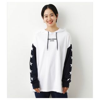 ロデオクラウンズワイドボウル(RODEO CROWNS WIDE BOWL)のロデオ ★10th STARSフードL／S Tシャツ(Tシャツ(長袖/七分))