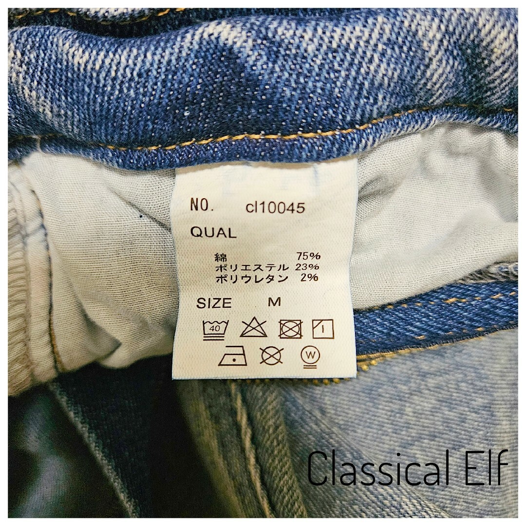 Classical Elf.(クラシカルエルフ)の美品　Classical Elf　スキニーデニム　M　青　タグ　未使用　伸縮性 レディースのパンツ(デニム/ジーンズ)の商品写真