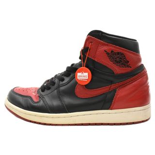 ナイキ(NIKE)のNIKE ナイキ 16年製 AIR JORDAN 1 RETRO HIGH OG BANNED BRED エアジョーダン1 ブレッド ハイカットスニーカー レッド/ブラック US10-28cm 555088-001(スニーカー)