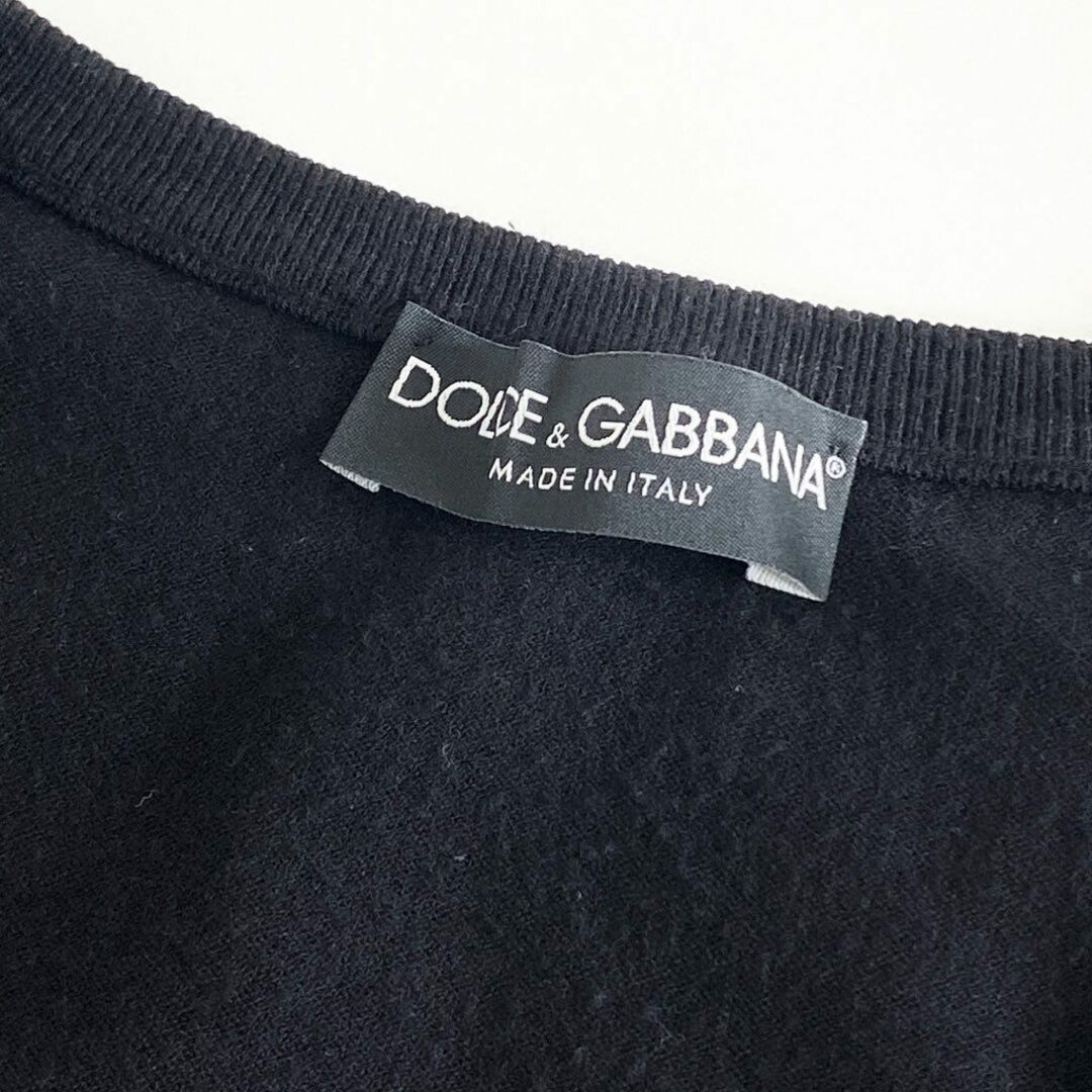 DOLCE&GABBANA(ドルチェアンドガッバーナ)の6d7 DOLCE&GABBANA ドルチェアンドガッバーナ イタリア製 Uネック ニットベスト セーター トップス 36 ブラック MADE IN ITALY レディースのトップス(ベスト/ジレ)の商品写真