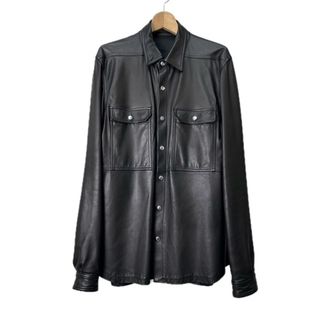 リックオウエンス(Rick Owens)のリックオウエンス 20SS オーバーシャツ ジャケット レザー 40 黒(シャツ)