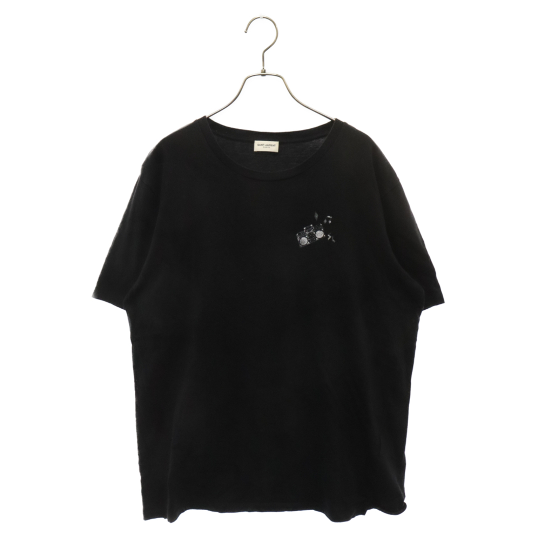 Saint Laurent(サンローラン)のSAINT LAURENT PARIS サンローランパリ 19SS カセットプレーヤー プリント クルーネック 半袖Tシャツ カットソー ブラック 579047 YBLK2 メンズのトップス(Tシャツ/カットソー(半袖/袖なし))の商品写真