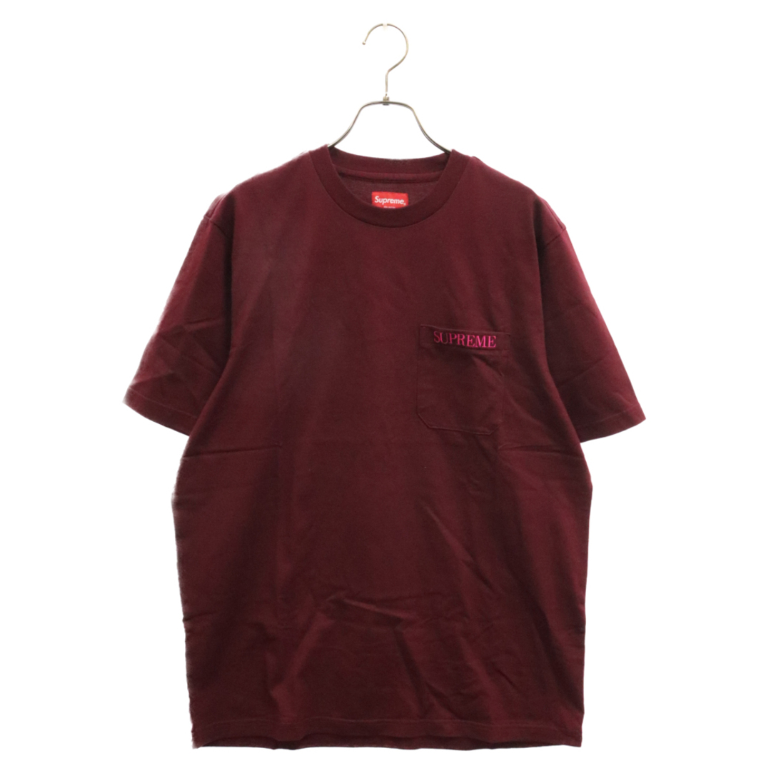 Supreme(シュプリーム)のSUPREME シュプリーム 18AW Embroidered Pocket Tee エンブロイダリー ポケットロゴ刺繍 クルーネック カットソー 半袖Tシャツ レッド メンズのトップス(Tシャツ/カットソー(半袖/袖なし))の商品写真