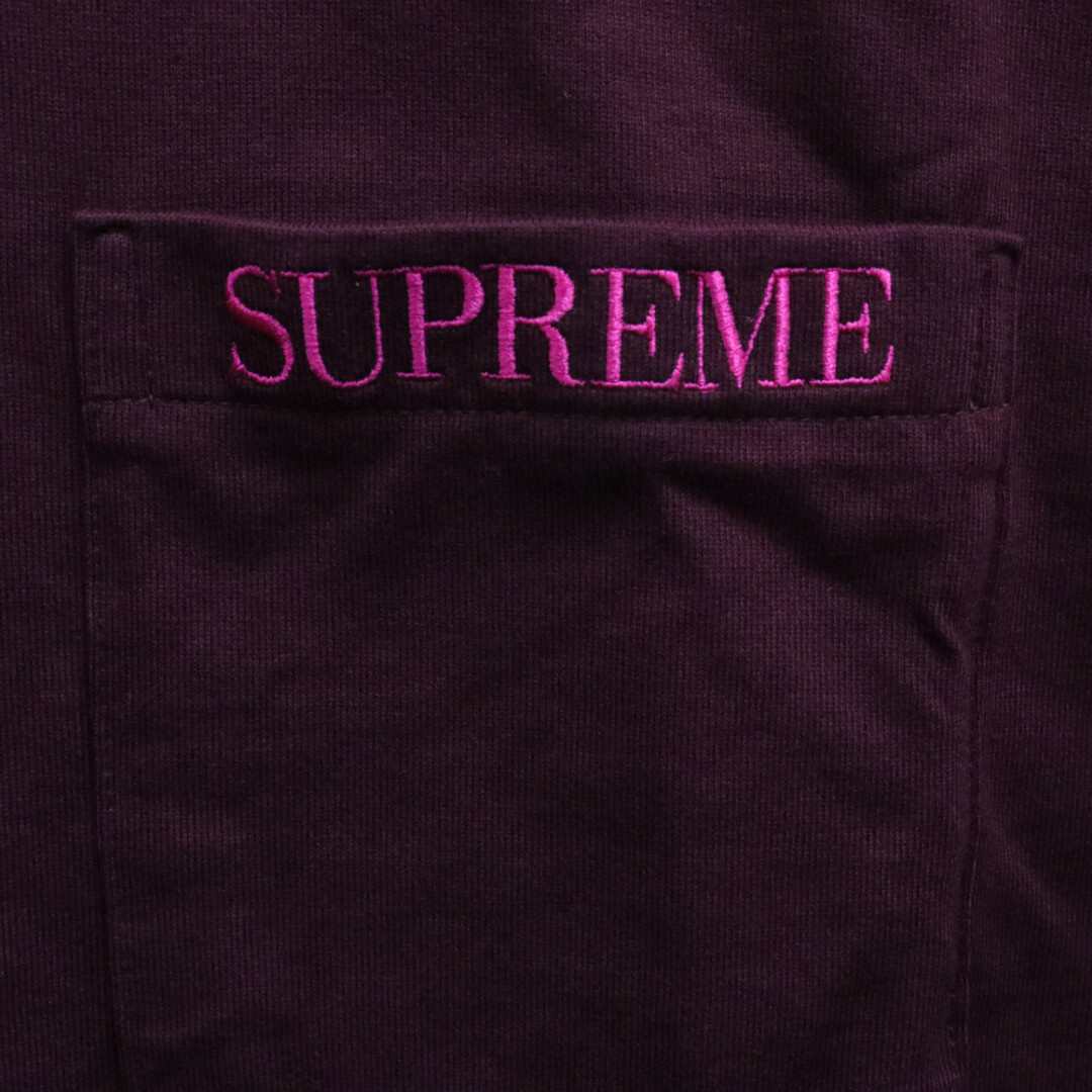 Supreme(シュプリーム)のSUPREME シュプリーム 18AW Embroidered Pocket Tee エンブロイダリー ポケットロゴ刺繍 クルーネック カットソー 半袖Tシャツ レッド メンズのトップス(Tシャツ/カットソー(半袖/袖なし))の商品写真