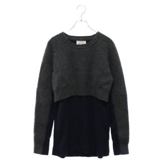 ACNE アクネ ニット 切替え クルーネック セーター グレー/ネイビー S レディース Hurst AW12