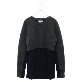 アクネ(ACNE)のACNE アクネ ニット 切替え クルーネック セーター グレー/ネイビー S レディース Hurst AW12(ニット/セーター)