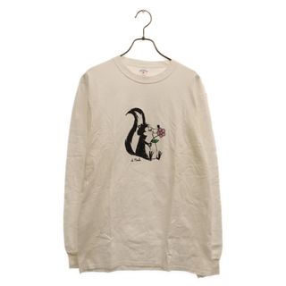 NOAH ノア コットン プリント 長袖 Tシャツ カットソー ホワイト 24-070-122-0017-1-0(Tシャツ/カットソー(七分/長袖))