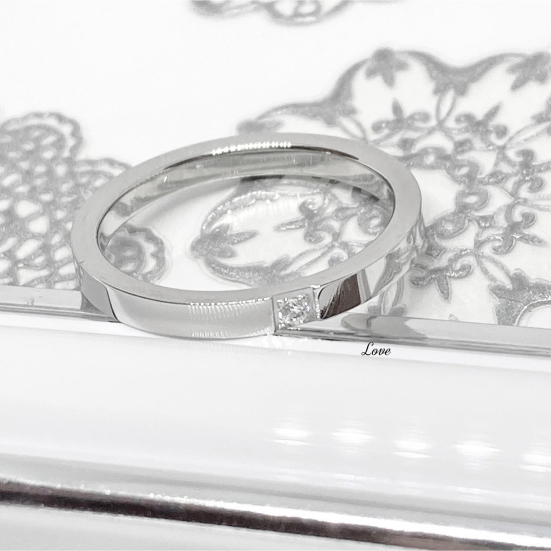 実物写真 角リング ステンレス指輪 ステンレスリング ピンキーリング シルバー レディースのアクセサリー(リング(指輪))の商品写真