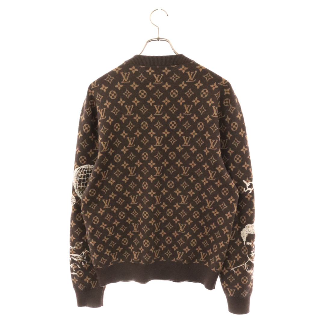 LOUIS VUITTON(ルイヴィトン)のLOUIS VUITTON ルイヴィトン 23AW Monogram knit sweater モノグラムニットセーター クルーネック ニットセーター RM232 ZLL HPN95W ブラウン メンズのトップス(ニット/セーター)の商品写真