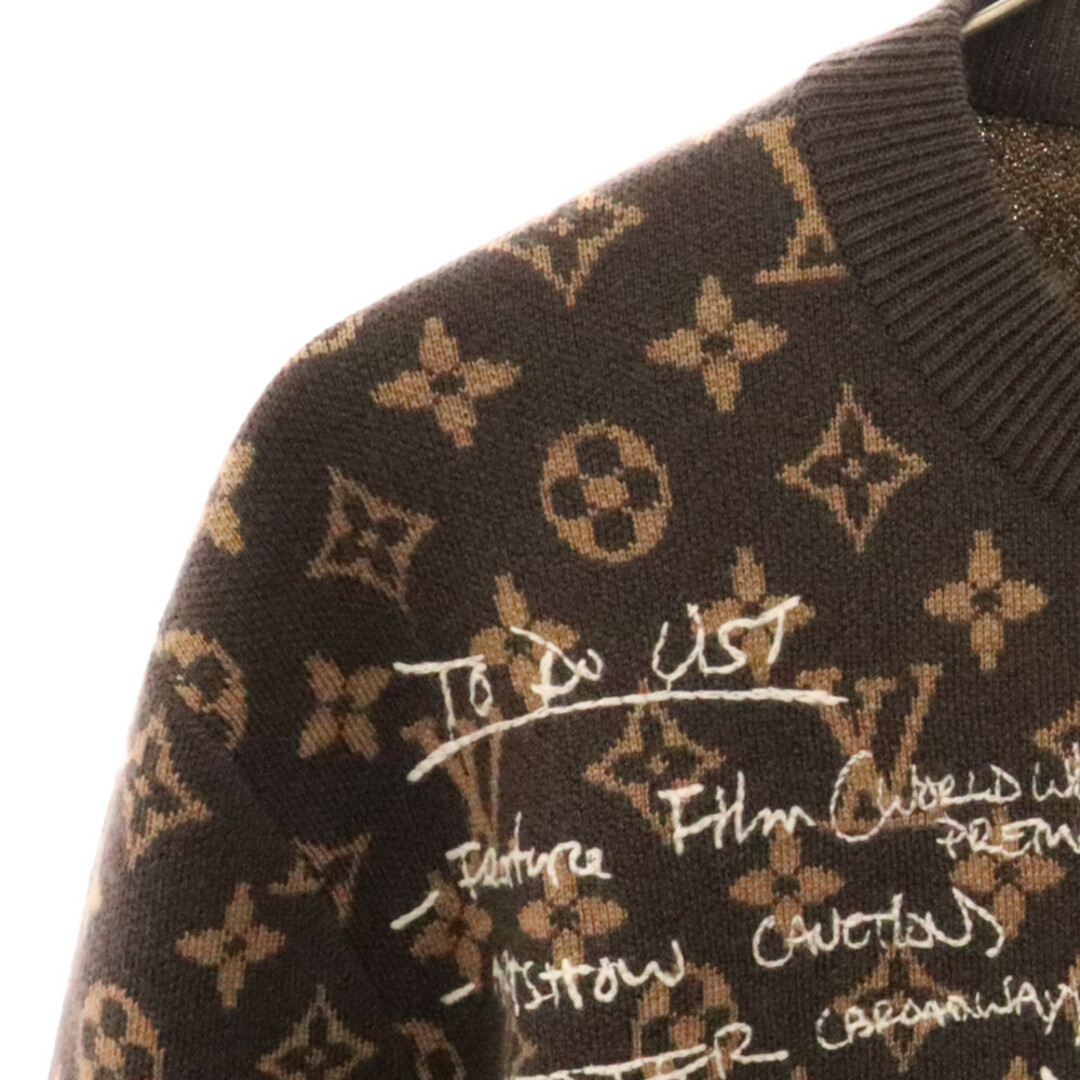 LOUIS VUITTON(ルイヴィトン)のLOUIS VUITTON ルイヴィトン 23AW Monogram knit sweater モノグラムニットセーター クルーネック ニットセーター RM232 ZLL HPN95W ブラウン メンズのトップス(ニット/セーター)の商品写真