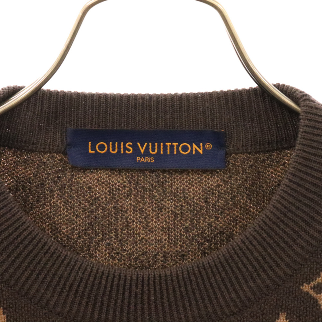 LOUIS VUITTON(ルイヴィトン)のLOUIS VUITTON ルイヴィトン 23AW Monogram knit sweater モノグラムニットセーター クルーネック ニットセーター RM232 ZLL HPN95W ブラウン メンズのトップス(ニット/セーター)の商品写真