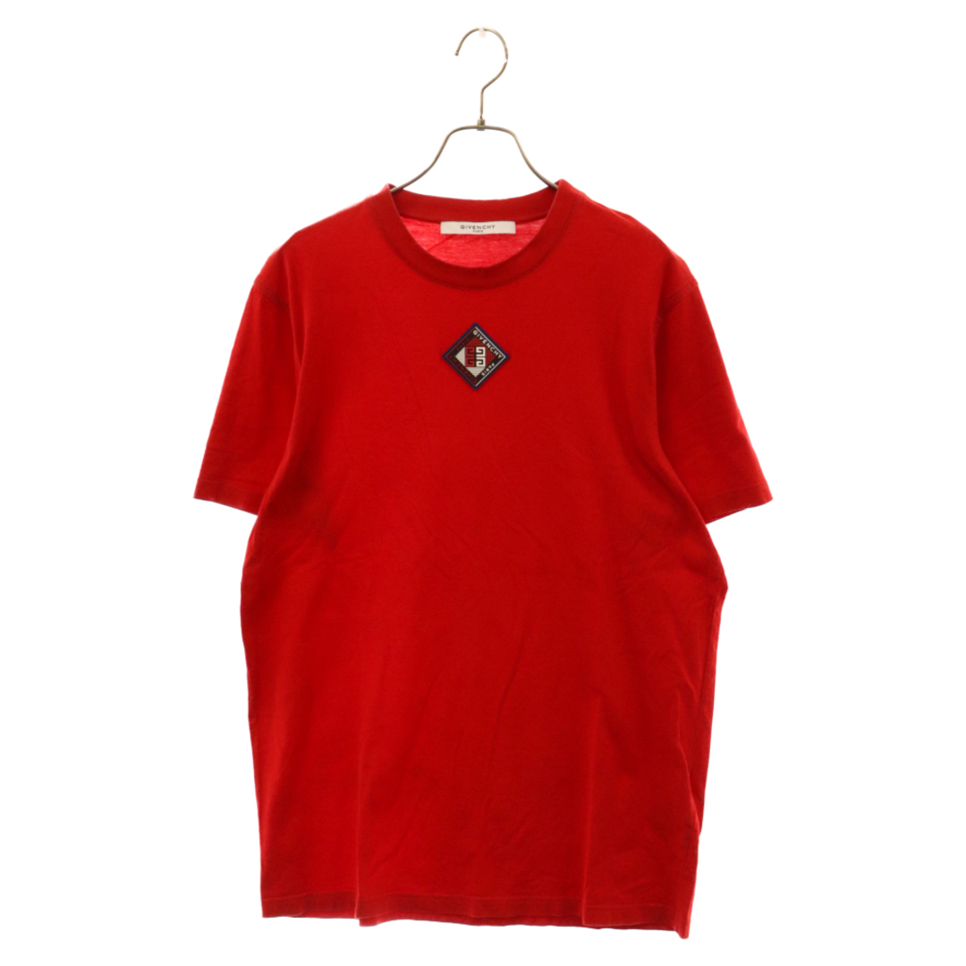 GIVENCHY(ジバンシィ)のGIVENCHY ジバンシィ Cotton Logo Patch Detail T-Shirt フロントロゴコットン半袖Tシャツ カットソー レッド BM70EA3002 メンズのトップス(Tシャツ/カットソー(半袖/袖なし))の商品写真