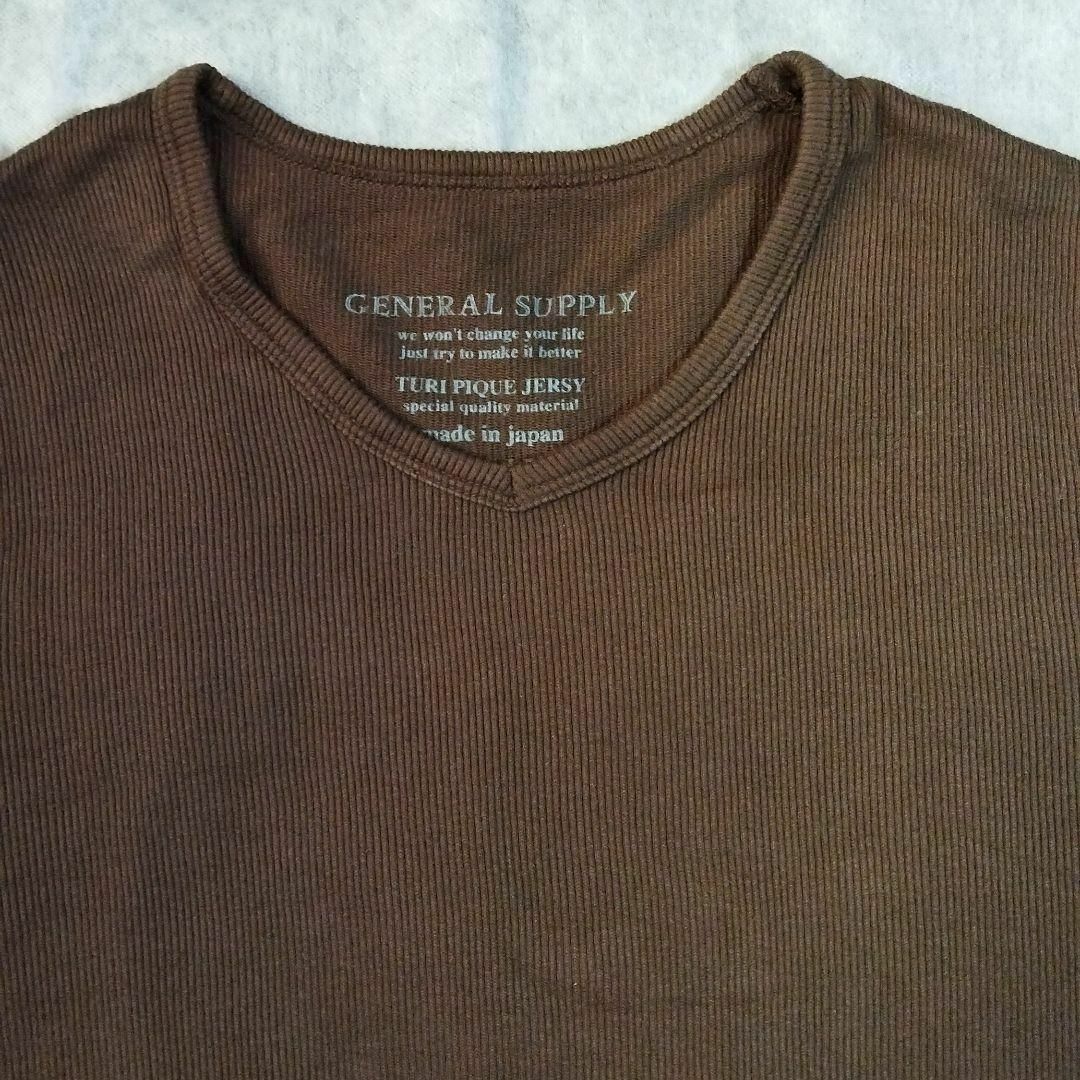 SHIPS(シップス)のVネック 長袖 Tシャツ S【 BROWN 】GENERAL SUPPLY メンズのトップス(Tシャツ/カットソー(七分/長袖))の商品写真