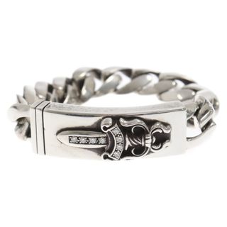 Chrome Hearts - CHROME HEARTS クロムハーツ 11LINK ID DAGGER P/D ID ダガー PAVE/パヴェダイヤ シルバーブレスレット 国内ギャラ有り