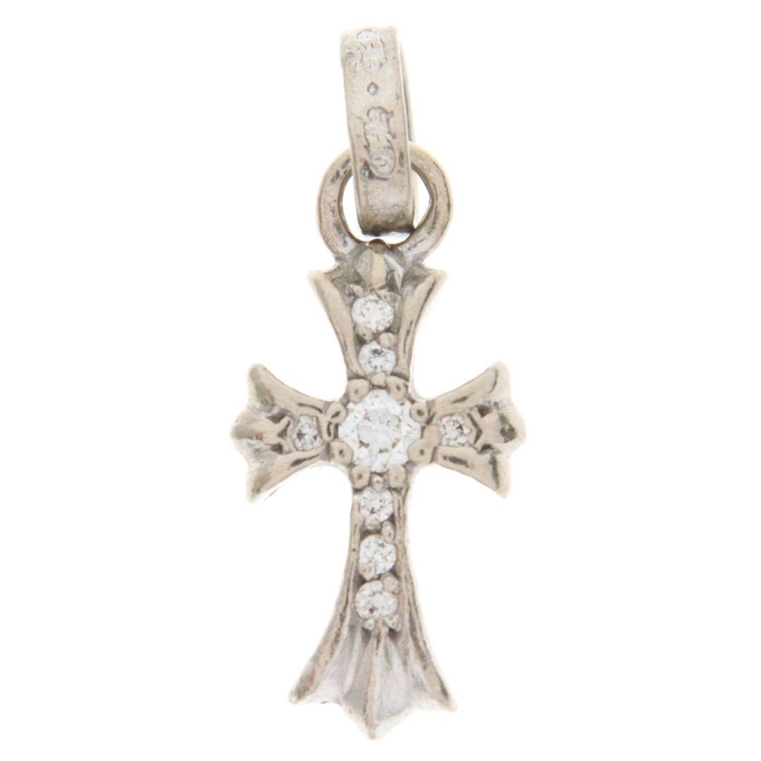 Chrome Hearts - CHROME HEARTS クロムハーツ 18KWG CRS BBYFAT P/DMND/18K ホワイトゴールド ベイビーファット PAVEダイヤ ネックレストップ シルバー