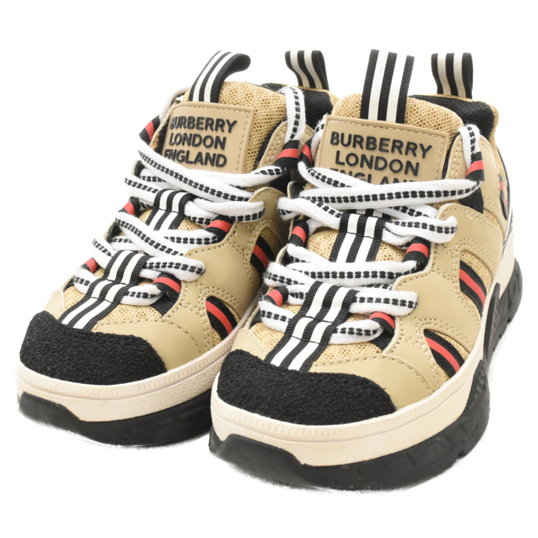 BURBERRY(バーバリー)のBURBERRY LONDON バーバリーロンドン RONNIE ZIG TRAINER ローカット スニーカー ベージュ キッズ 8018847 1001 レディースの靴/シューズ(スニーカー)の商品写真