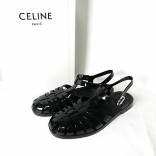 セリーヌ(celine)の極美品 CELINE ラバー ストラップ フラット サンダル(サンダル)