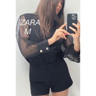 ザラ(ZARA)のZARA コントラスト オーガンザ シャツ(シャツ/ブラウス(長袖/七分))