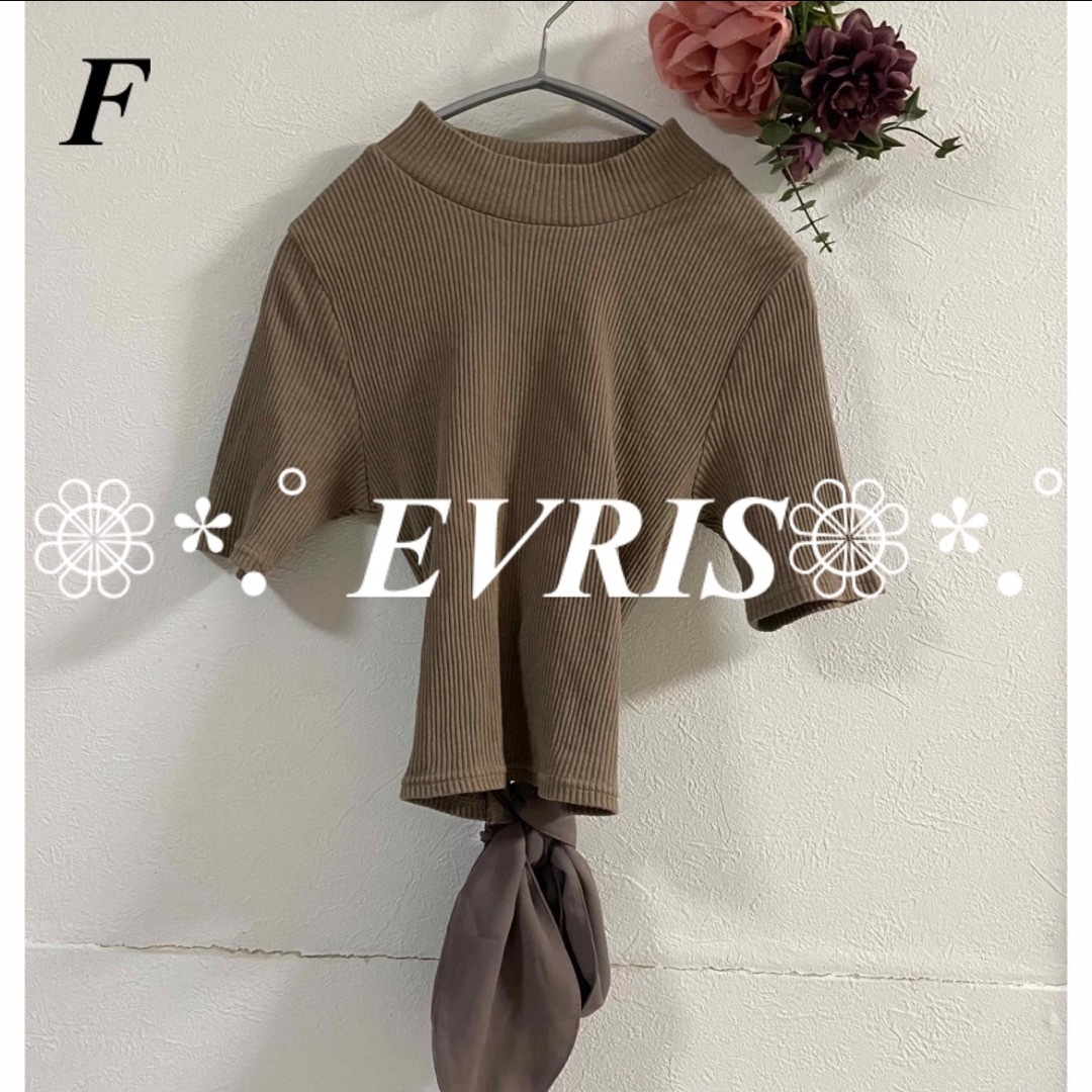 EVRIS(エヴリス)のEVRIS エヴリス バックリボンリブトップス レディースのトップス(カットソー(半袖/袖なし))の商品写真