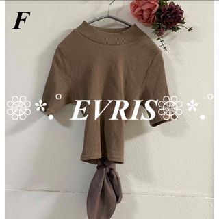 エヴリス(EVRIS)のEVRIS エヴリス バックリボンリブトップス(カットソー(半袖/袖なし))