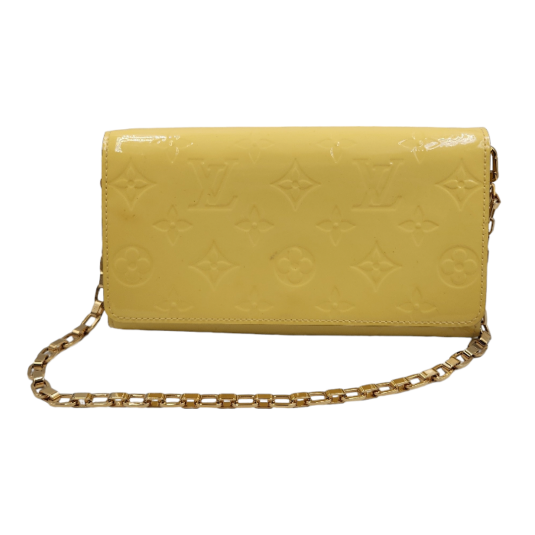 LOUIS VUITTON - LOUIS VUITTON ルイヴィトン ヴェルニ ポルトフォイユ サラチェーン 長財布 レディース チェーンウォレット シトリン M90149 中古 T1
