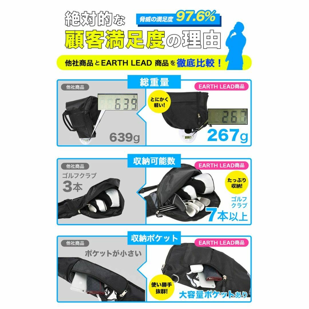 【色: 09.クラブケース 迷彩イエロー】【公式】EARTH LEAD ゴルフ  スポーツ/アウトドアのゴルフ(バッグ)の商品写真