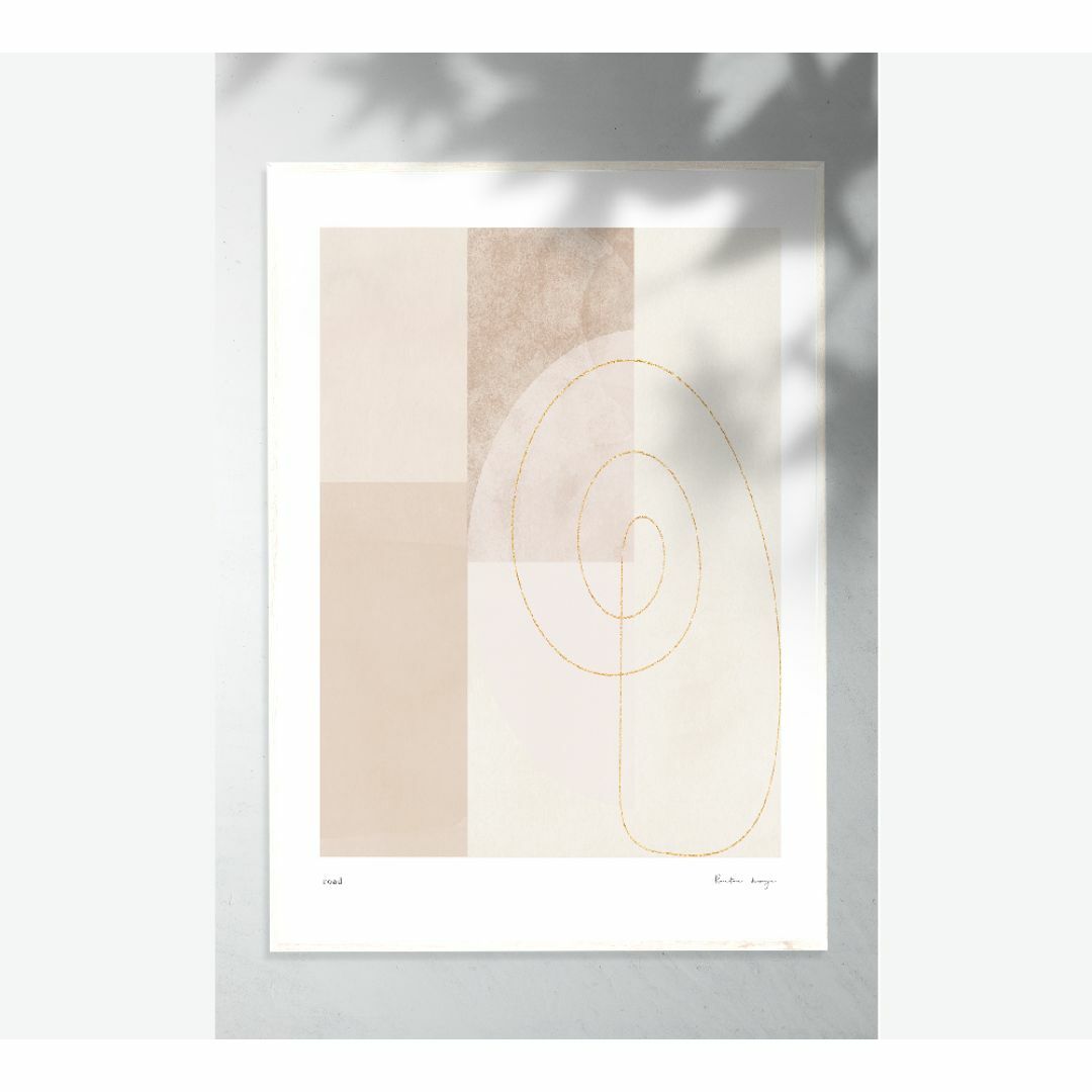 ポスター　インテリア　北欧　ベージュ　抽象画　アートポスター　シンプル　モダン ハンドメイドのインテリア/家具(アート/写真)の商品写真