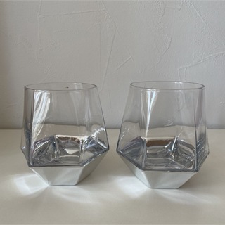 スリーコインズ(3COINS)の3COINS スリーコインズ　スリコ　六角グラス　オーロラグラス　シルバー(グラス/カップ)