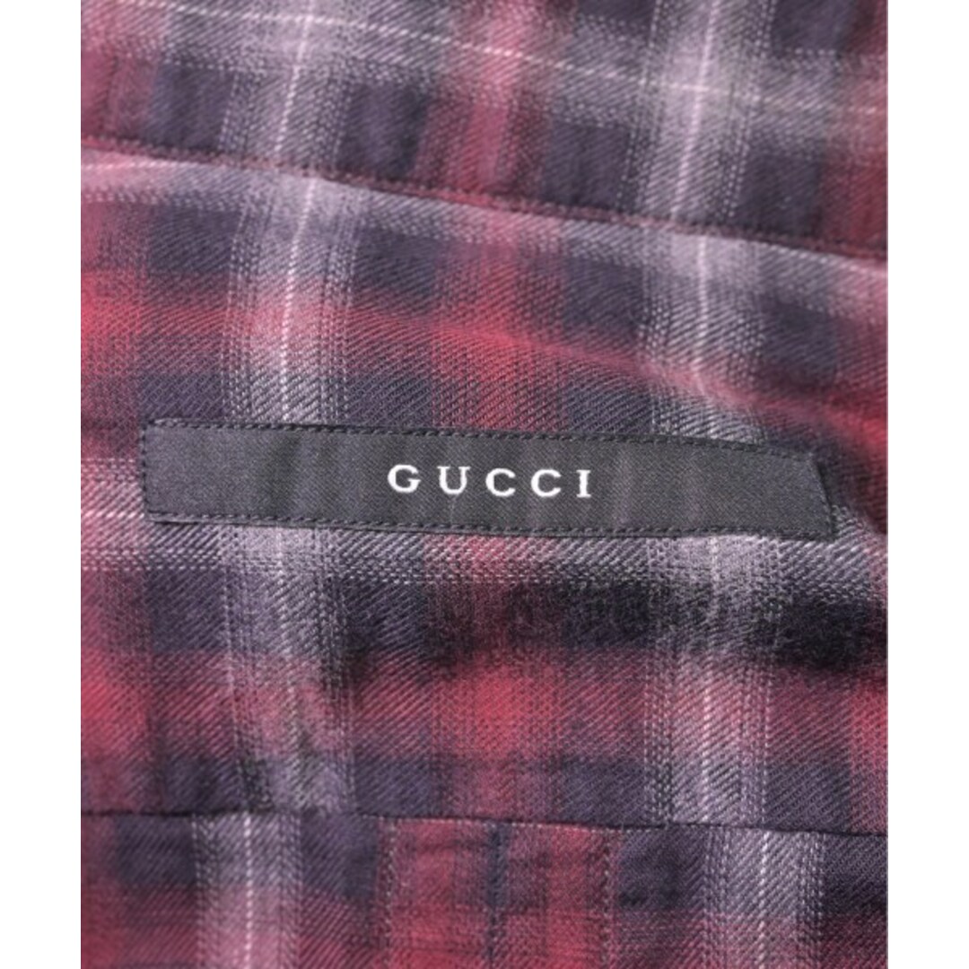 Gucci(グッチ)のGUCCI グッチ カジュアルシャツ -(XS位) 黒x赤xグレー等(チェック) 【古着】【中古】 メンズのトップス(シャツ)の商品写真