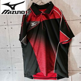 ミズノ(MIZUNO)のMIZUNOミズノ　ドライ半袖ポロシャツ　S  レッド　グラフィックデザイン(ポロシャツ)