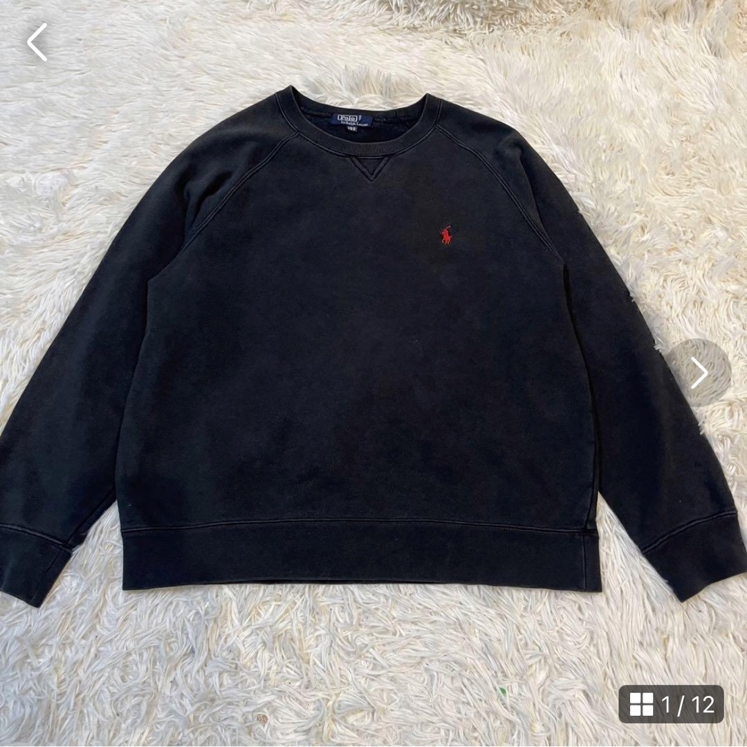 POLO RALPH LAUREN(ポロラルフローレン)のポロ　ラルフローレン　polo  スゥエット　黒　ブラック　赤ポニー　ナイガイ レディースのトップス(トレーナー/スウェット)の商品写真