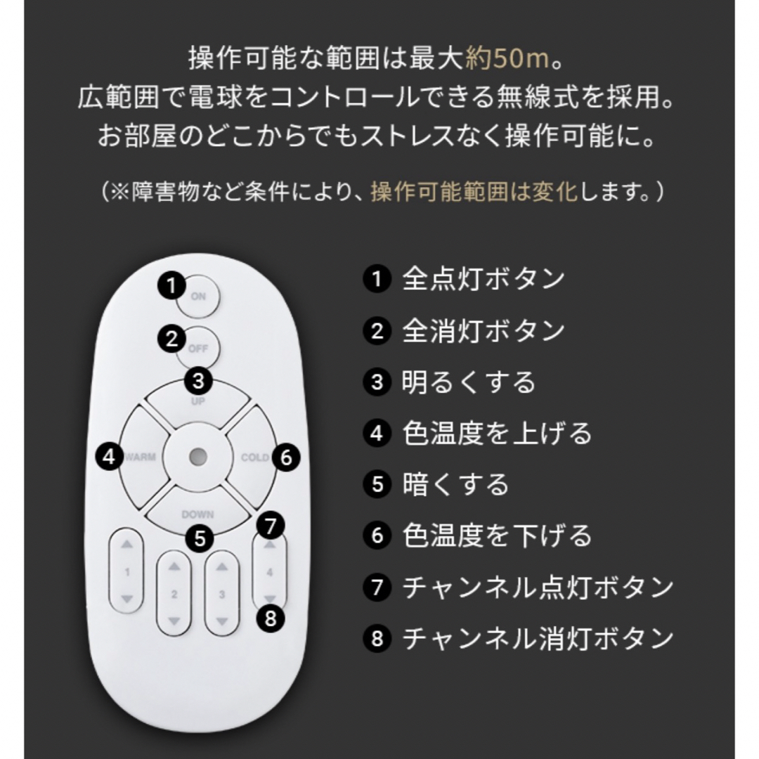 MODERN DECO(モダンデコ)のモダンデコ 調光調色LED電球専用リモコン インテリア/住まい/日用品のライト/照明/LED(蛍光灯/電球)の商品写真