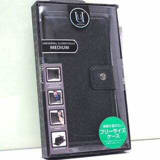 スマートフォン 汎用 手帳型ケース マルチカバー Mサイズ 黒(モバイルケース/カバー)