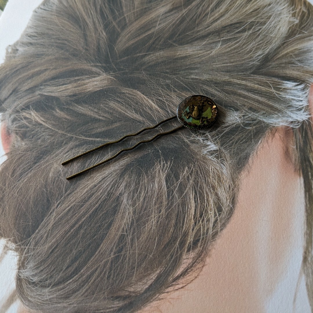 カエルのかんざし ハンドメイドのアクセサリー(ヘアアクセサリー)の商品写真