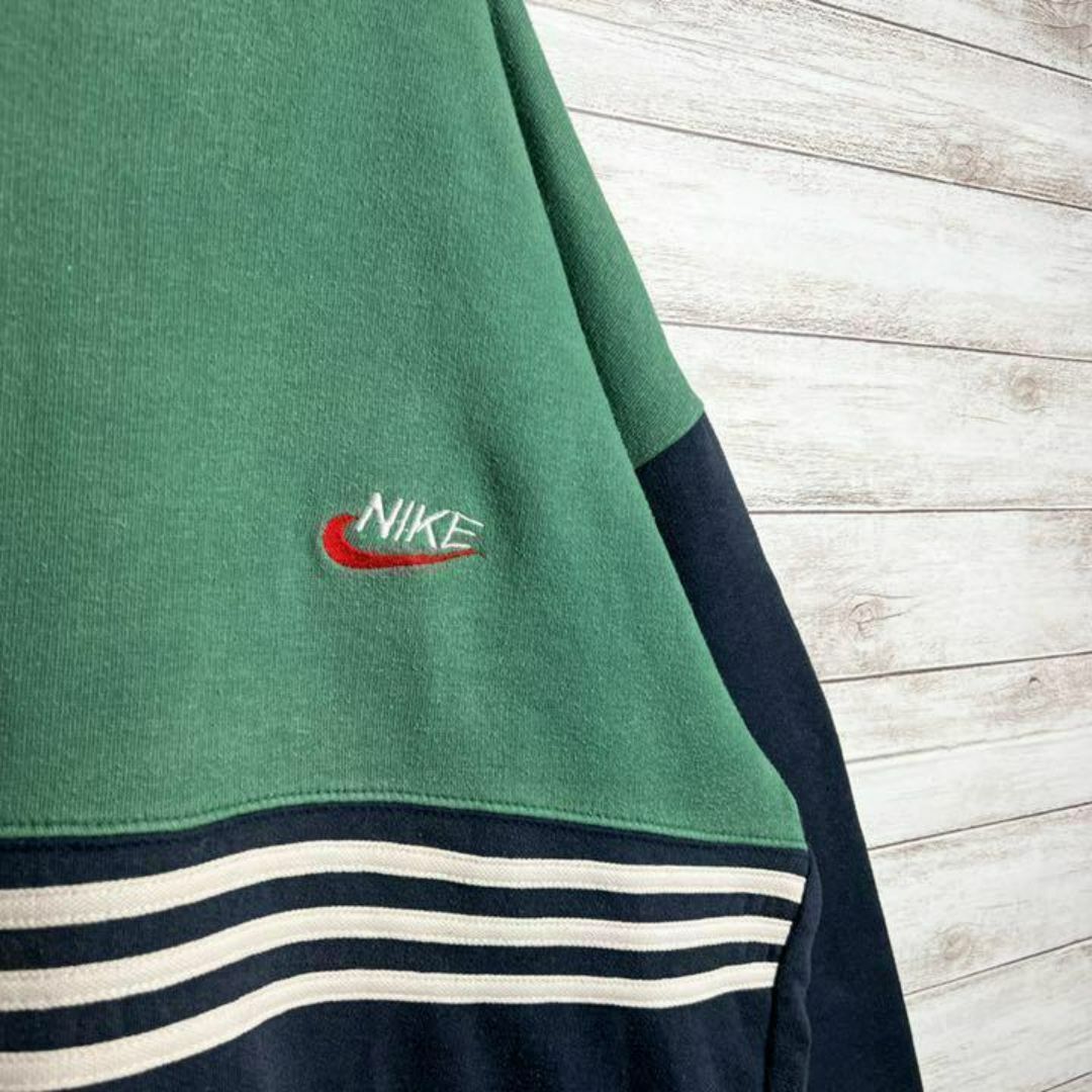 NIKE(ナイキ)の【入手困難!!】ナイキ ✈︎刺繍ロゴ 白タグ ゆるだぼ 裏起毛 VINTAGE メンズのトップス(スウェット)の商品写真