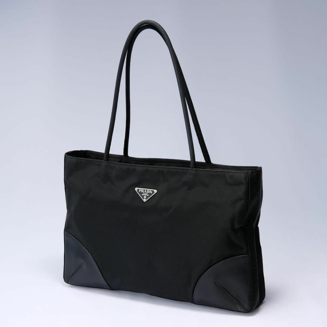 PRADA(プラダ)のプラダ✨トートバッグ ショルダー 黒 三角ロゴ NERO ナイロン レザー ✨ レディースのバッグ(トートバッグ)の商品写真