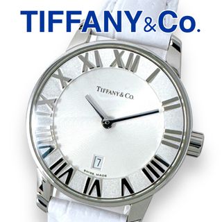 ティファニー(Tiffany & Co.)のティファニー アトラス ドーム レザー 革 ホワイト 白 レディース 時計 稼働(腕時計)