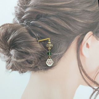 ネコ肉球かんざし(ヘアアクセサリー)