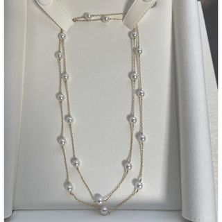 ミキモト(MIKIMOTO)の【超美品】ミキモトアコヤパール約6.2mmステーションネックレス80cm K18(ネックレス)