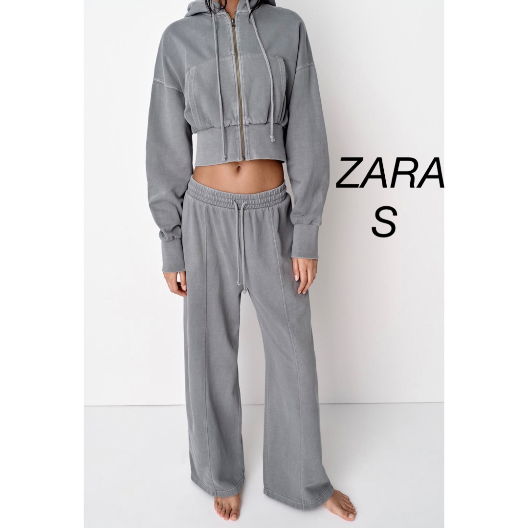 ZARA(ザラ)のZARA プラッシュジャージー ワイドレッグ ジョガーパンツ メンズのパンツ(その他)の商品写真